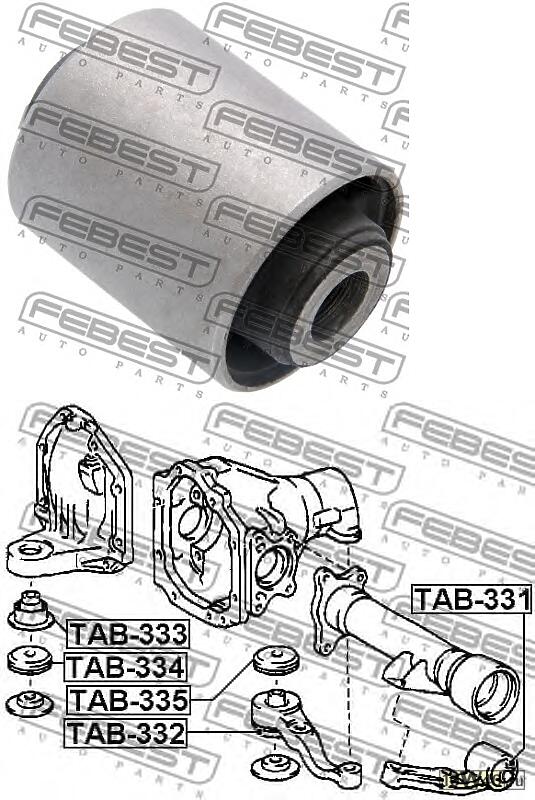 сайленблок опоры дифференциала (toyota land cruiser 100 hdj101 / uzj100 1998-2007) febest