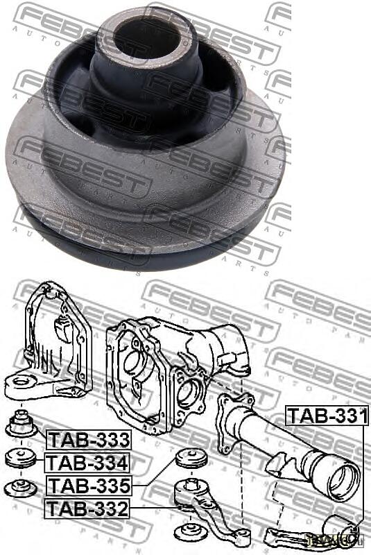 сайленблок опоры дифференциала (toyota land cruiser 100 hdj101 / uzj100 1998-2007) febest