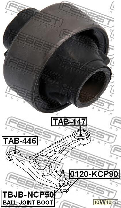 сайленблок задний переднего рычага (toyota yaris ksp90 / nlp90 / nsp90 / scp90 / ncp90 / zsp90 2005-) febest