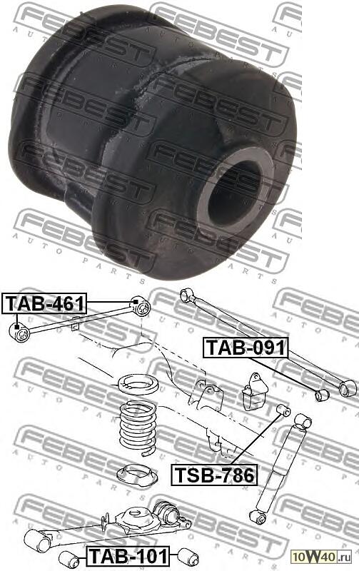 сайленблок задней продольной тяги (toyota lite / townace noah V cr5 / sr50 / kr52 4wd 1996-2007) febest