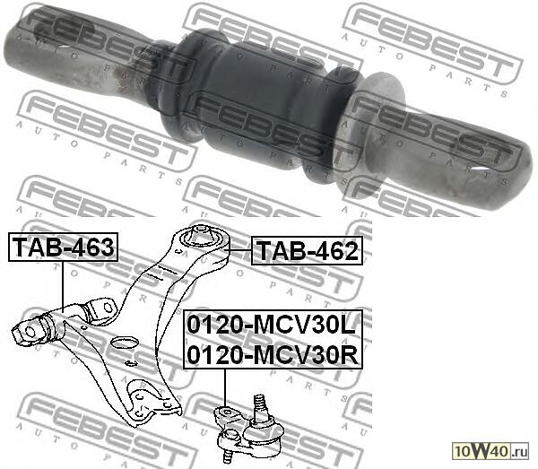 Сайлентблок рычага передний LEXUS RX270/350/450H AGL10,GGL15,GYL1# 2008.12- TAB-463