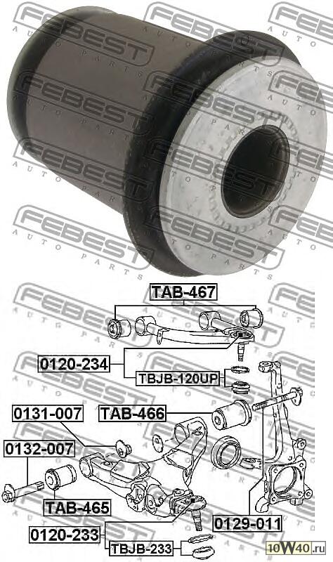 сайленблок переднего нижнего рычага (toyota land cruiser 200 uzj200 / vdj200 2007-)