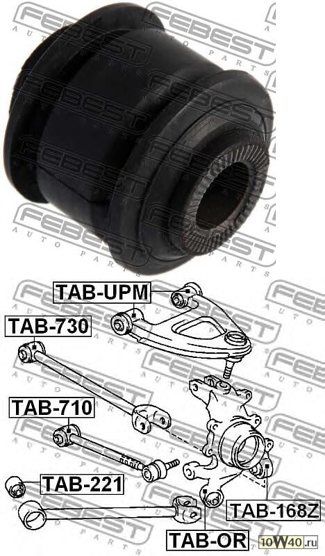 сайленблок задней тяги (toyota mark 2 / chaser / cresta gx100 1996-2001) febest