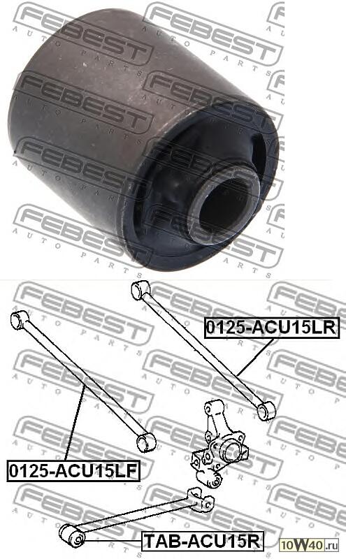 сайленблок задней продольной тяги (toyota kluger l / V acu25 / mcu25 4wd 2000-2007) febest