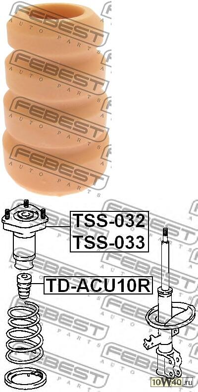отбойник заднего амортизатора (toyota kluger l / V acu25 / mcu25 4wd 2000-2007) febest