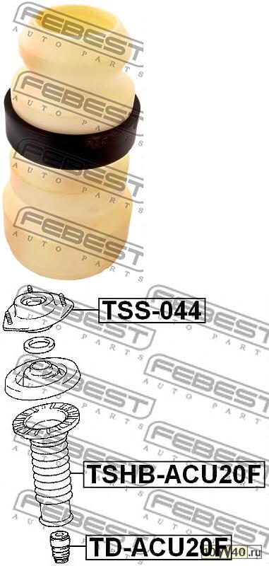 отбойник переднего амортизатора (toyota kluger l / V acu25 / mcu25 4wd 2000-2007) febest