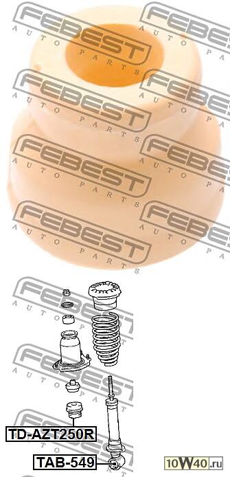 отбойник заднего амортизатора toyota avensis adt25 / azt25 / cdt250 / zzt25 2003-20