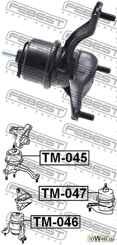 подушка двигателя правая at (toyota camry acv3 / mcv3 2001-2006) febest