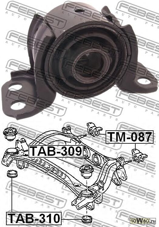 подушка задней рамы (toyota mark 2 / chaser / cresta gx90 1992-1996) febest