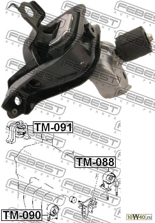 подушка двигателя правая (toyota yaris ncp1 / nlp10 / scp10 1999-2005) febest