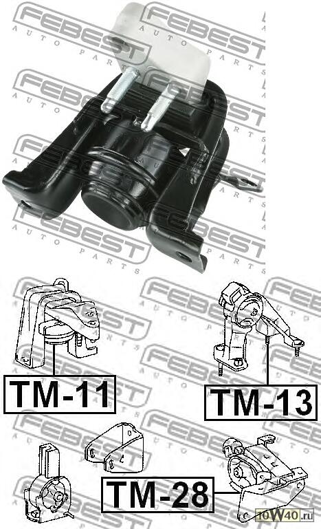 подушка двигателя правая (toyota corolla ce120 / nze12 / zze12 2000-2008) febest