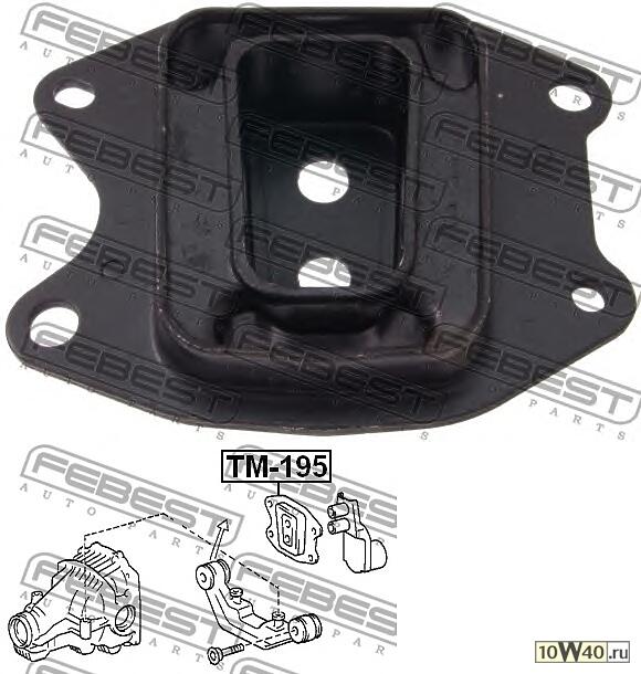 подушка заднего дифференциала (toyota caldina st215 / ct216 4wd 1997-2002) febest