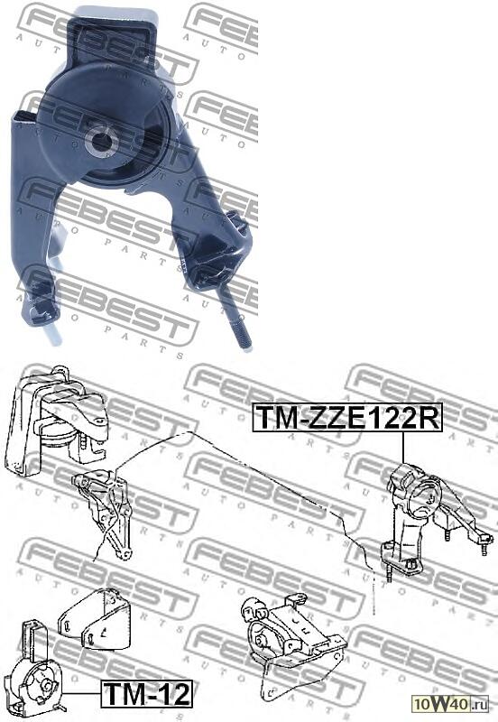 подушка двигателя задняя toyota corolla ce120 / nze12 / zze12 2000-2008