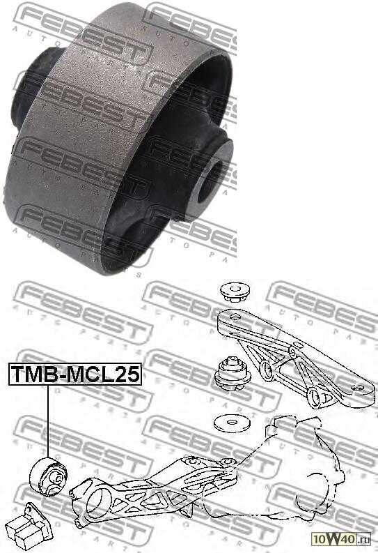 сайленблок опоры дифференциала (toyota sienna gsl25 / mcl25 4wd 2003-2009) febest