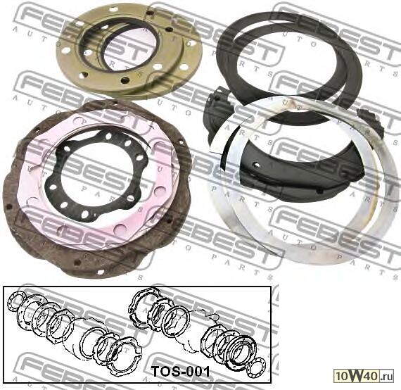 ремкомплект сальников поворотного кулака (toyota land cruiser 80 fzj80 / hdj81 / hzj80 1990-2001) febest