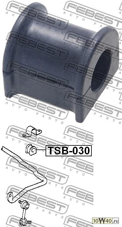 втулка переднего стабилизатора d19 (toyota carina e at19 / st191 / ct190 1992-1997) febest