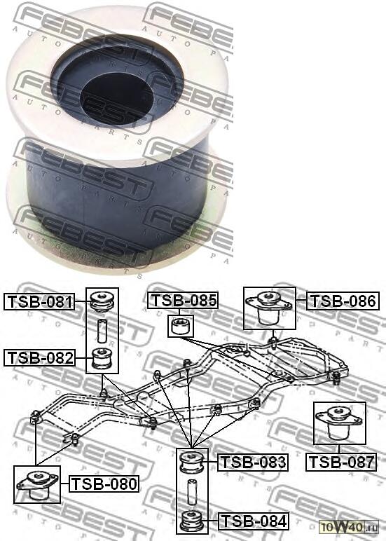 подушка подрамника toyota land cruiser 80 fzj80 / hdj81 / hzj80 1990-2001
