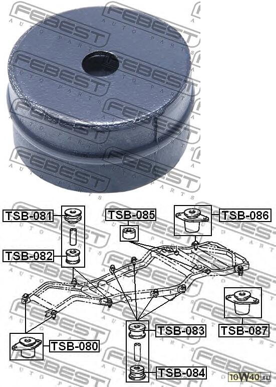 подушка подрамника toyota land cruiser 80 fzj80 / hdj81 / hzj80 1990-2001