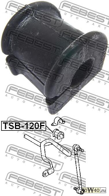 втулка переднего стабилизатора d19 (toyota corolla ce120 / nze12 / zze12 2000-2008) febest