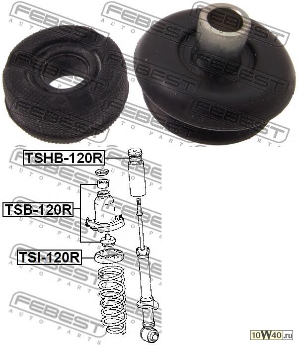 Втулки амортизатора комплект TOYOTA COROLLA (S.AMERICA) ZRE14,ZZE14 2008.03-2014.11 TSB-120R