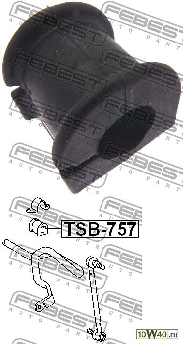втулка переднего стабилизатора d22 (toyota corolla ce120 / nze12 / zze12 2000-2008) febest