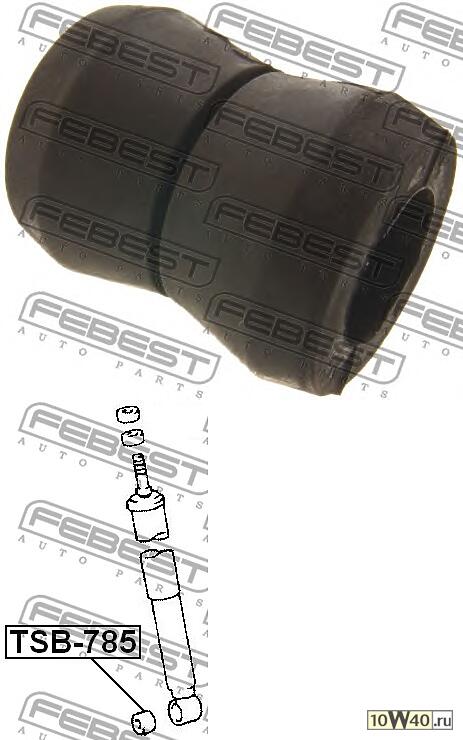ВТУЛКА ЗАДНЕГО АМОРТИЗАТОРА (TOYOTA DYNA 200/TOYOACE G25 BU1##/2##/RZU100/140/XZU130/140 1995-2000)