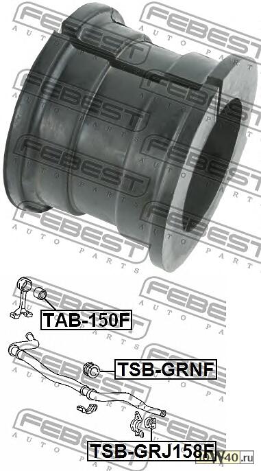 втулка переднего стабилизатора d43 toyota land cruiser prado 150 grj15 / trj150 2009-