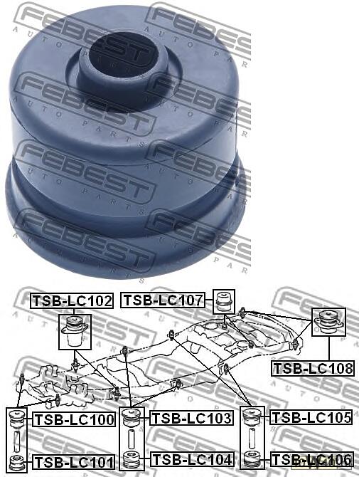 ПОДУШКА ПОДРАМНИКА TOY LAND CRUISER 100 HDJ101/UZJ100 1998-2007