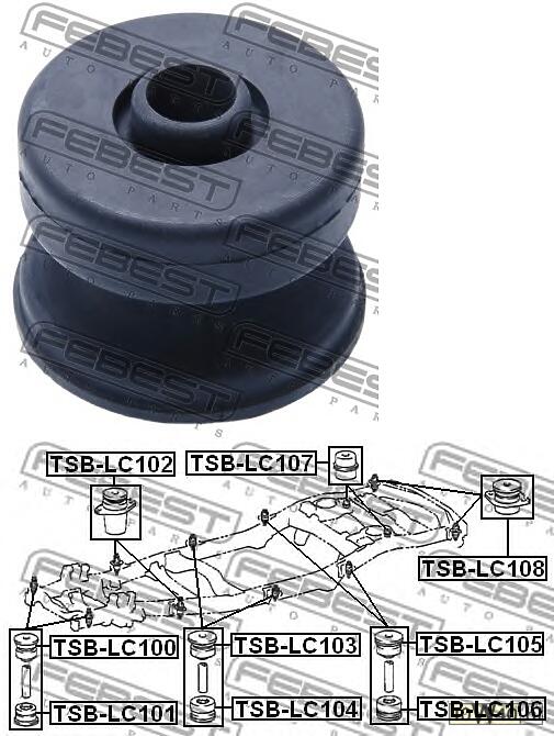 опора подрамника toyota land cruiser 100 hdj100,uzj100 1998.01-2007.08 [eu]