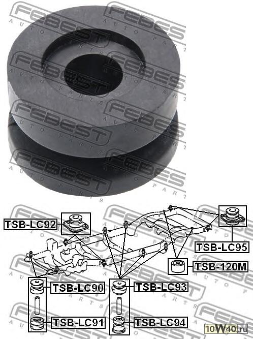 подушка подрамника toyota land cruiser prado 90 1996-2002