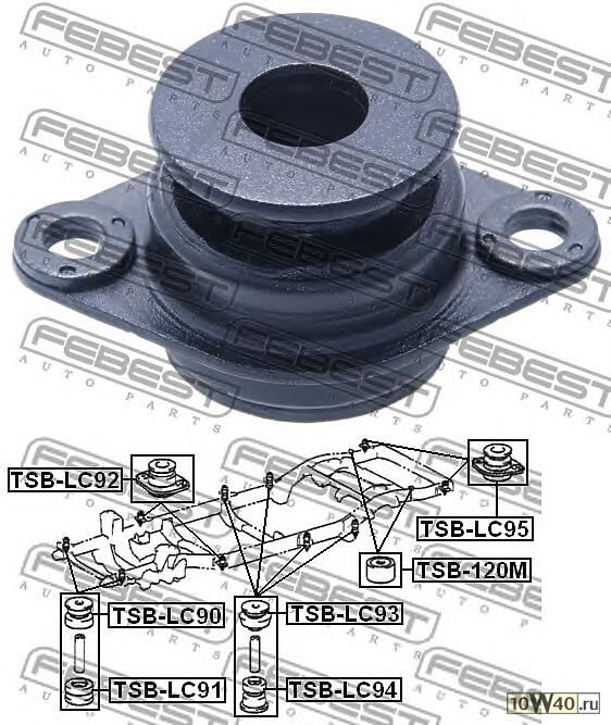 сайлентблок подрамника\ toyota land cruiser 90 kdj9 / kzj9 / vzj9 96-02
