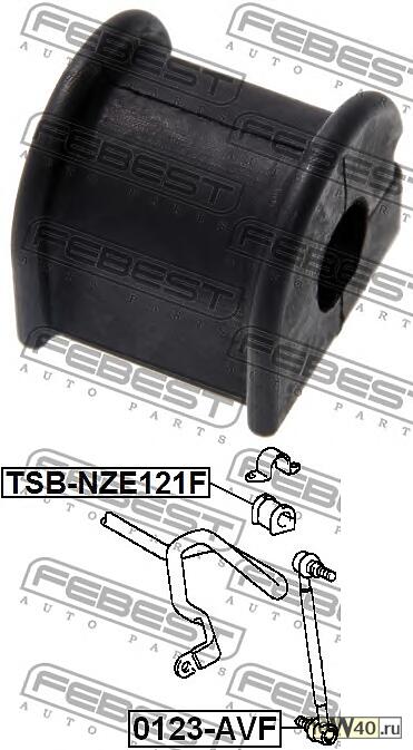 втулка переднего стабилизатора d18 (toyota corolla ce120 / nze12 / zze12 2000-2008) febest