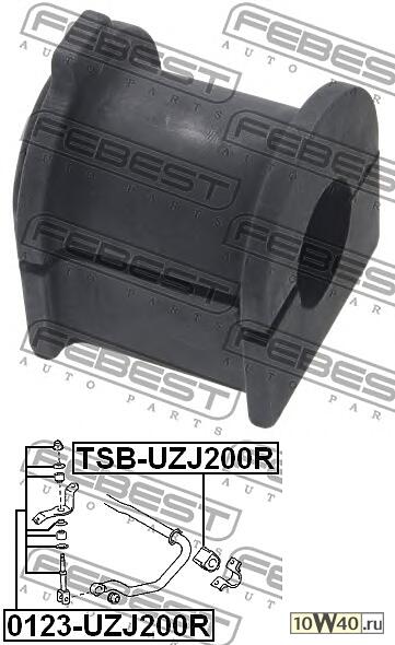 втулка заднего стабилизатора d24.5 (toyota land cruiser 200 uzj200 / vdj200 2007-) febest