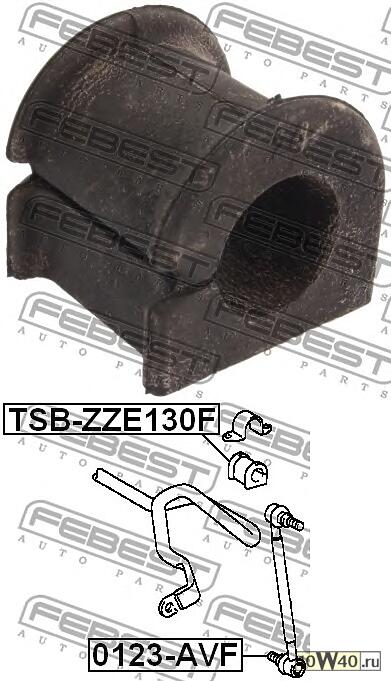 втулка переднего стабилизатора d24 (toyota corolla / matrix (nap) zze13 2002-2008) febest