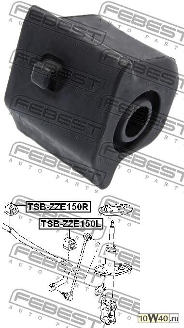 втулка переднего стабилизатора левая d21.2 (toyota corolla ade150 / nde150 / nre150 / zre15 / zze150 2006-)