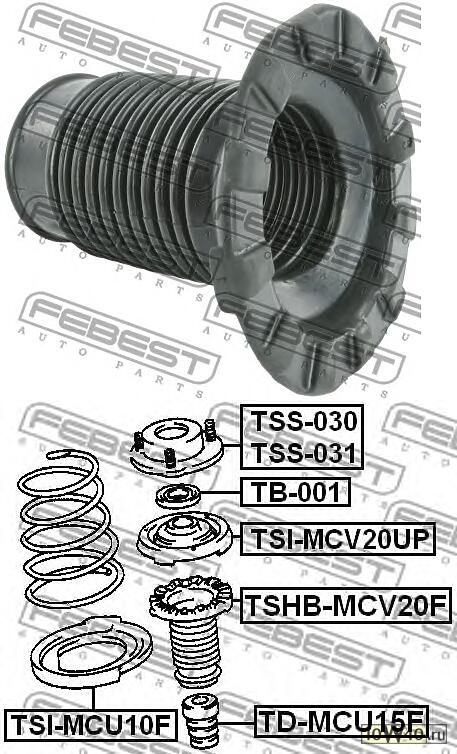 пыльник переднего амортизатора (toyota camry sxv10 / mcv10 / vcv10 1991-1996) febest