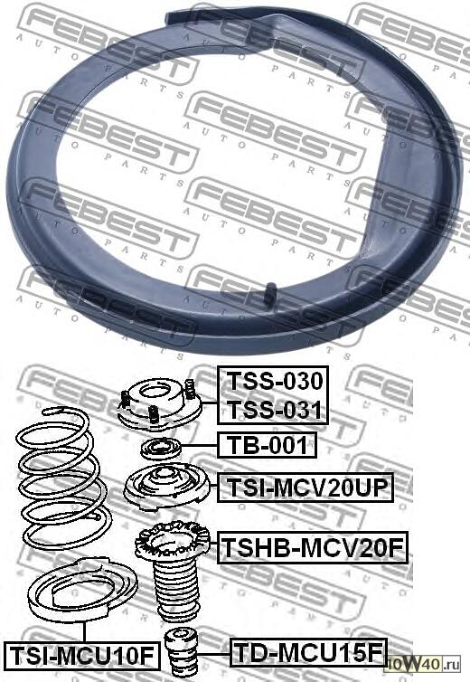 проставка пружины нижняя\ lexus rx300 / 330 / 350 98-03