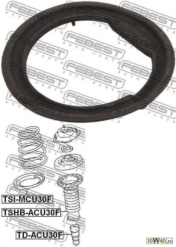 проставка пружины нижняя (toyota kluger l / V acu25 / mcu25 4wd 2000-2007) febest