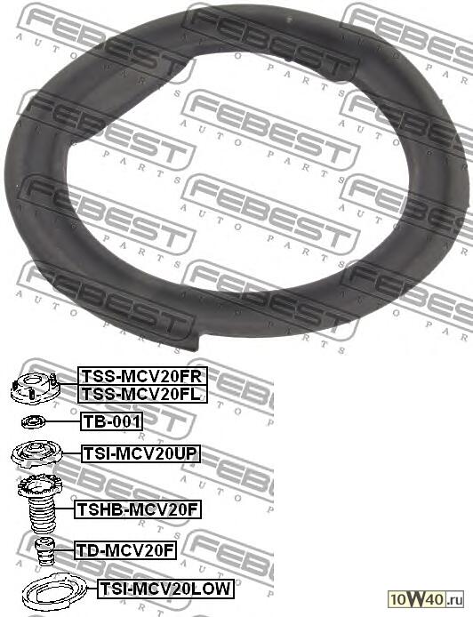 проставка пружины нижняя (toyota camry sxv2 / mcv2 1996-2001) febest