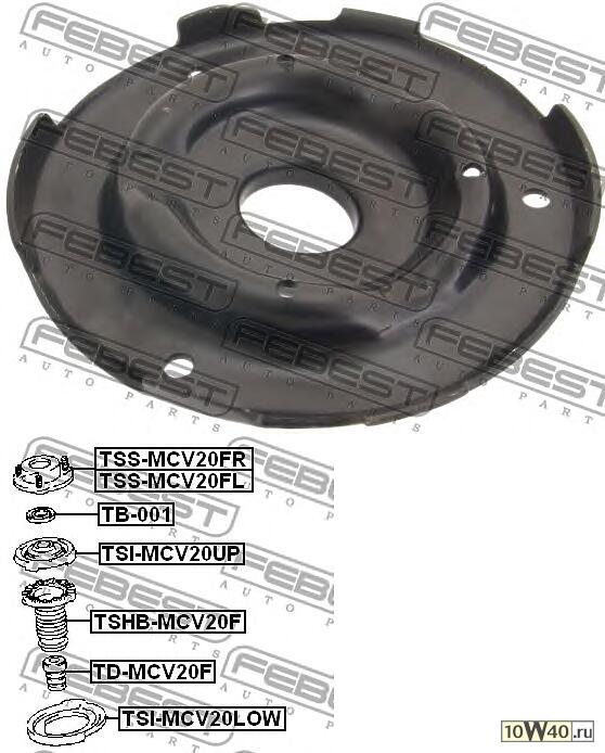 проставка пружины верхняя (toyota camry acv3 / mcv3 2001-2006) febest