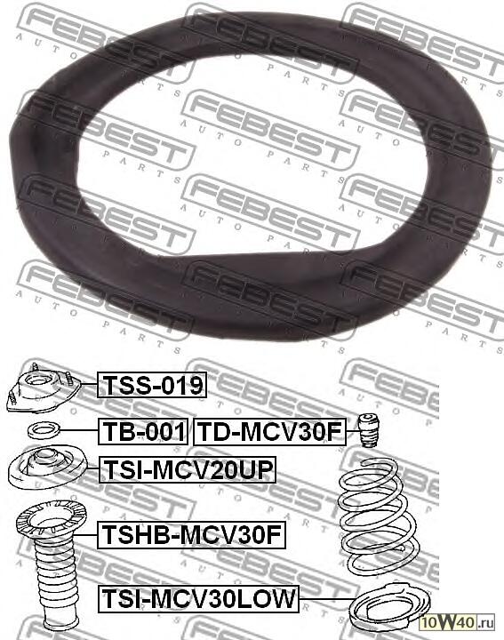 проставка пружины нижняя (toyota camry acv3 / mcv3 2001-2006) febest