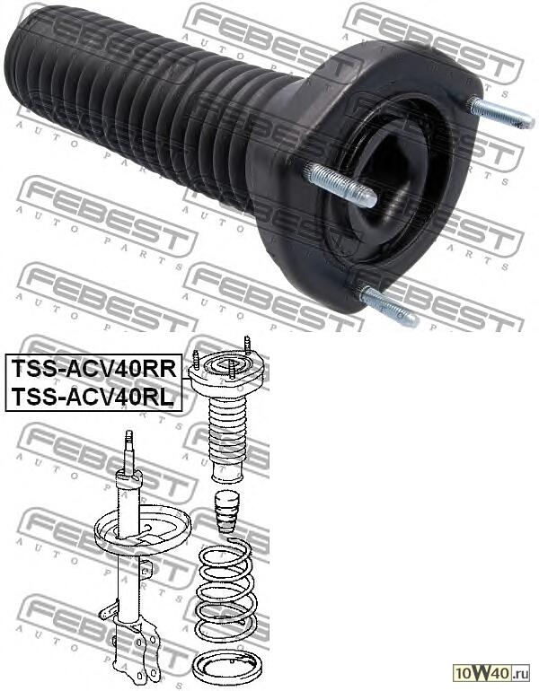 опора заднего амортизатора левая (toyota camry acv40 / gsv40 2006-) febest