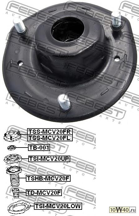 опора переднего амортизатора правая (toyota camry sxv2 / mcv2 1996-2001) febest