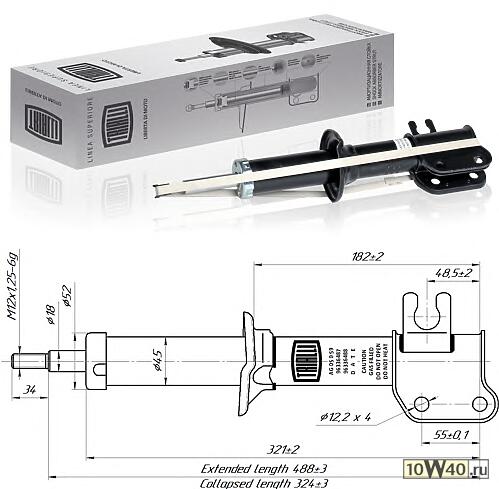 амортизатор передний левый / правый\ daewoo matiz 0.8i / 1.0i 98>, chevrolet spark 0.8 00-04