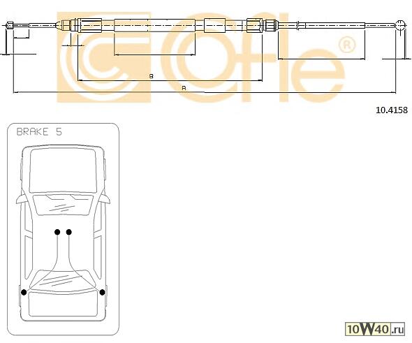 Трос стояночного тормоза BMW E60 левый