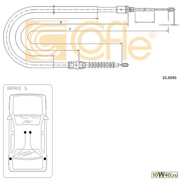 трос ручника\ peugeot 308, citroen c4 all 07>