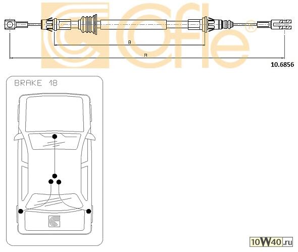 Трос стояночного тормоза RENAULT: MASTER IIIFR/3300 1032/757 mm