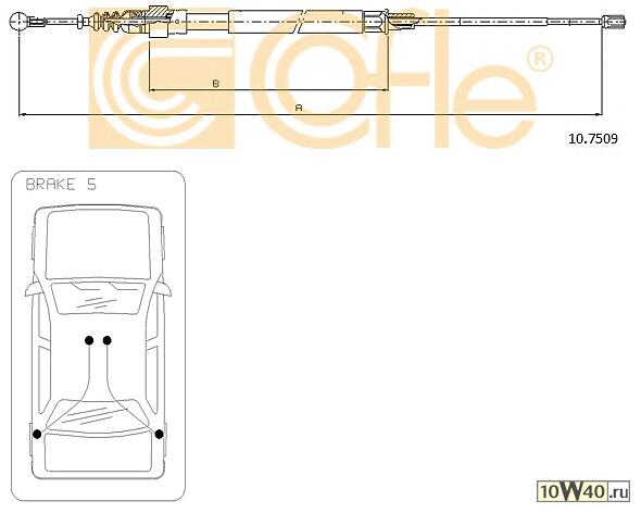 Трос стояночного тормоза AUDI/VW/SKODA/SEAT 03> диски лев/прав.