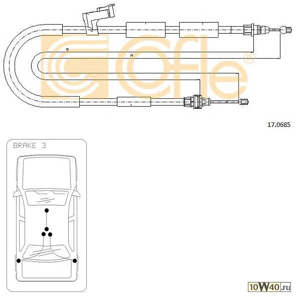 Трос стояночного тормоза задн лев MAZDA Mazda3 all 03-06