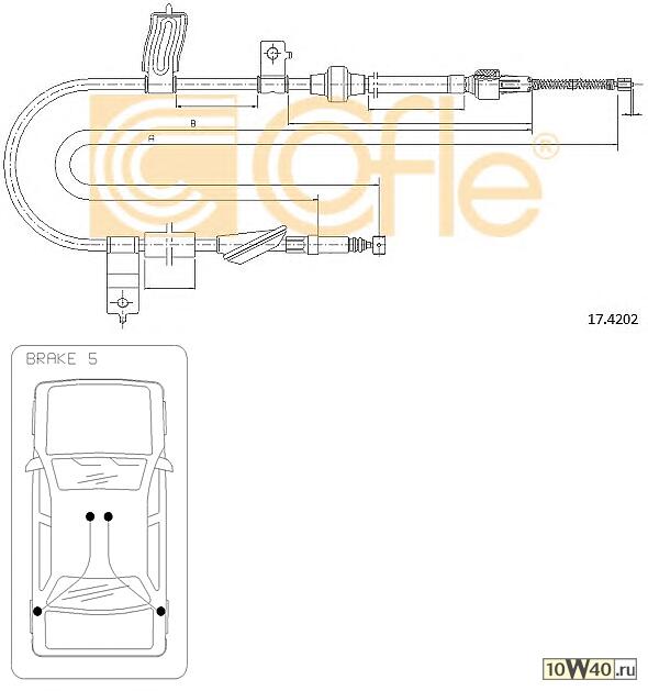 Трос стояночного тормоза задн прав HONDA CIVIC (V) all HATCBACK EJ9-EK1/2/3 бараб торм 11/95-02/01